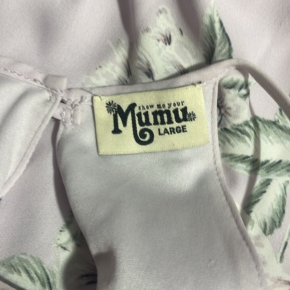 Show Me Your Mumu Dresses Floral Gomez Mini Dress Size L Purple Lilac - Picture 10 of 11